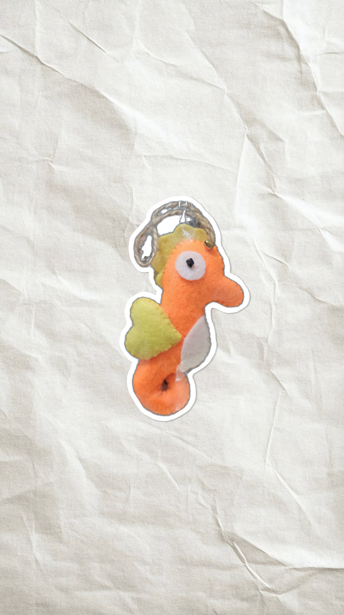 اسباب بازی نمدی بند دار اسب آبی نارنجی