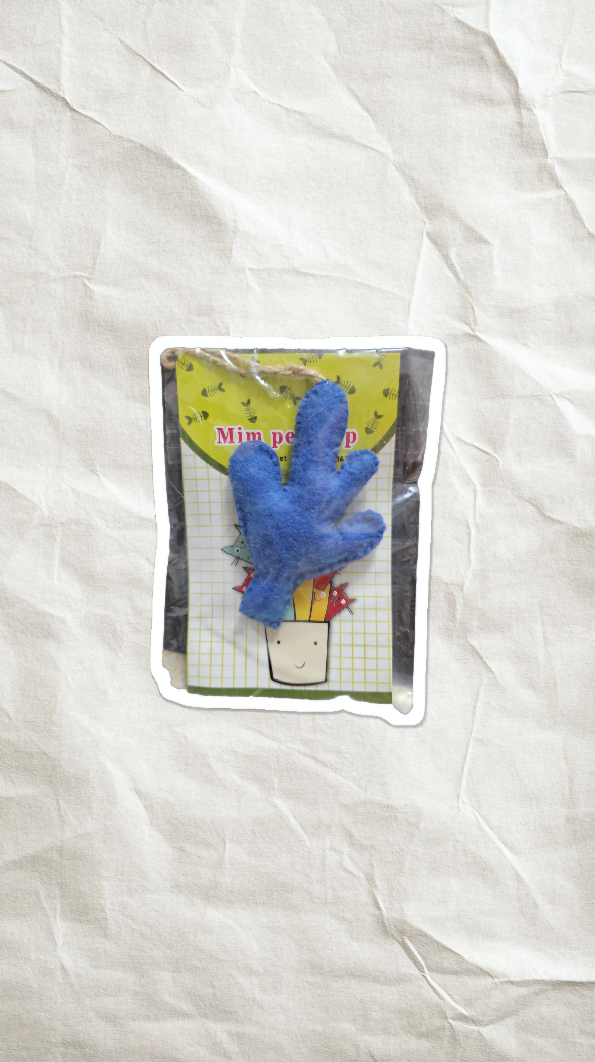 اسباب بازی نمدی بند دار کاکتوس آبی