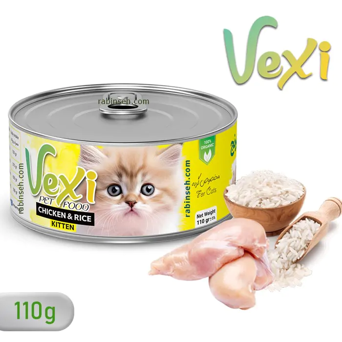 کنسرو توله گربه وکسی مدل پته با طعم مرغ و برنج 110 گرمی