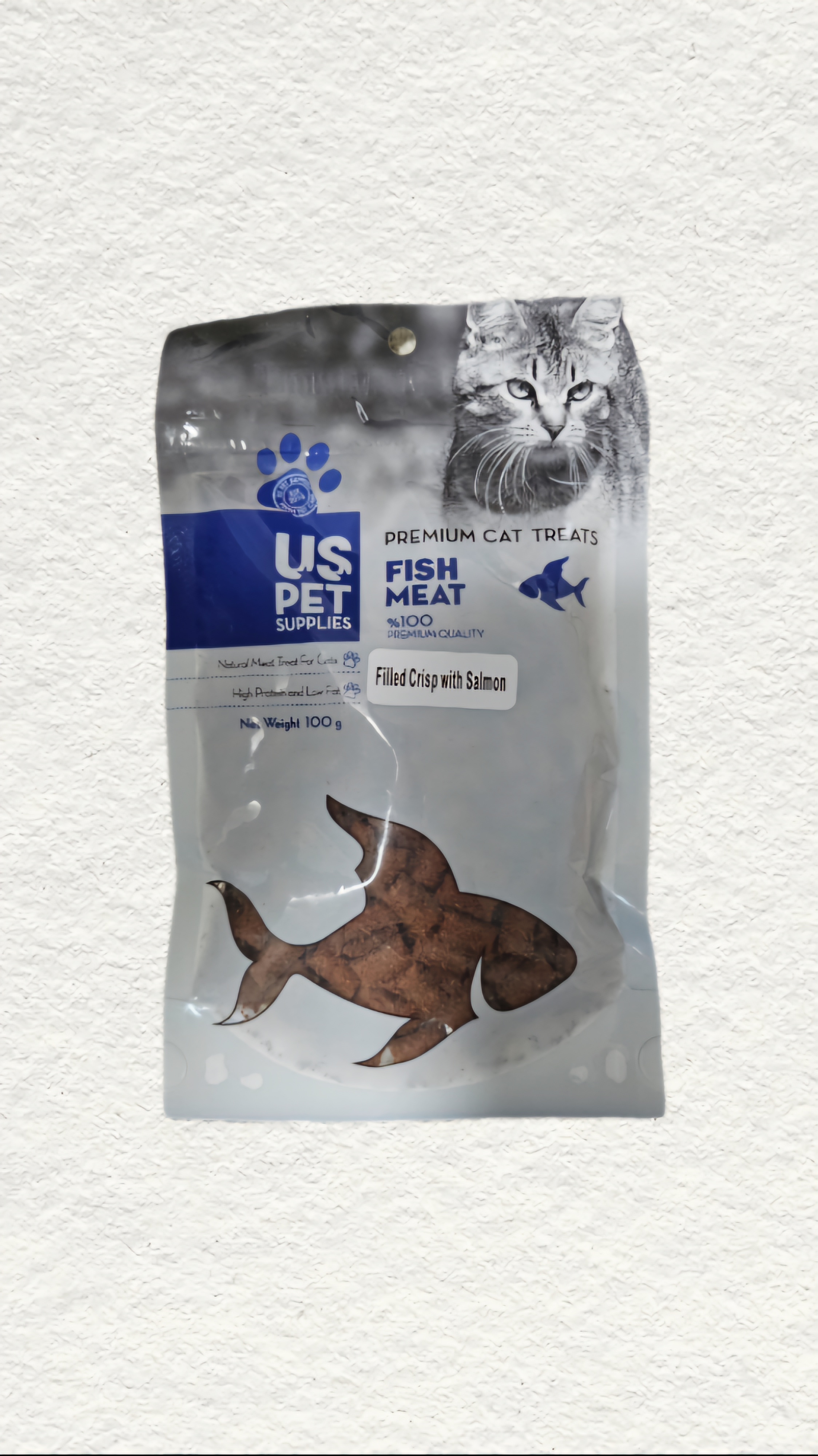 تشویقی گربه اسنک مغزدار با طعم ماهی  یو اس پت US Pet Fish Meat وزن 100 گرم