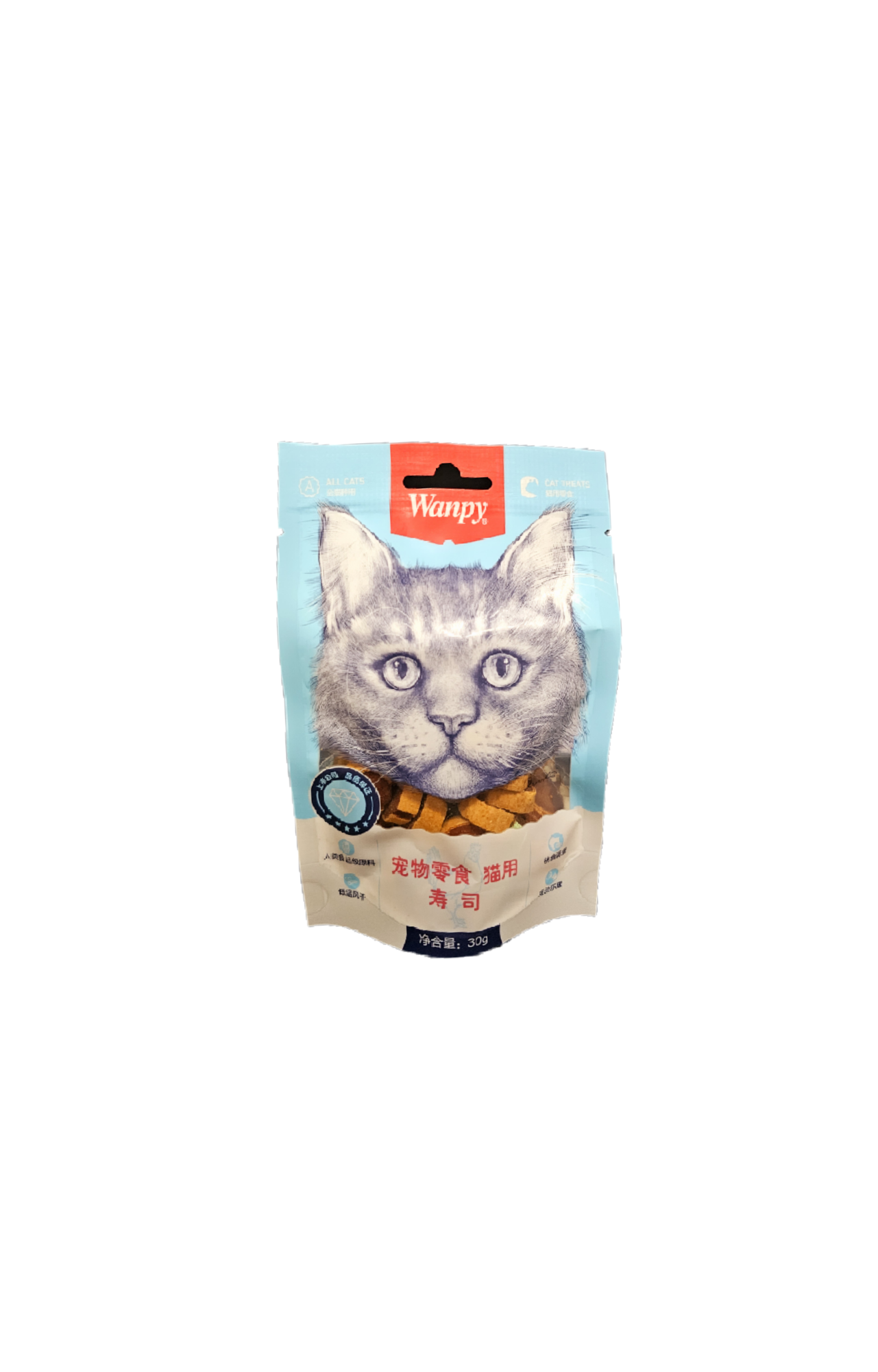 تشویقی ونپی گربه طعم مرغ و ماهی ۳۰ گرمی