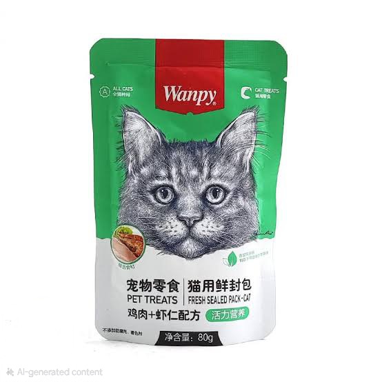 پوچ گربه ونپی طعم مرغ و میگو 80 گرمی
