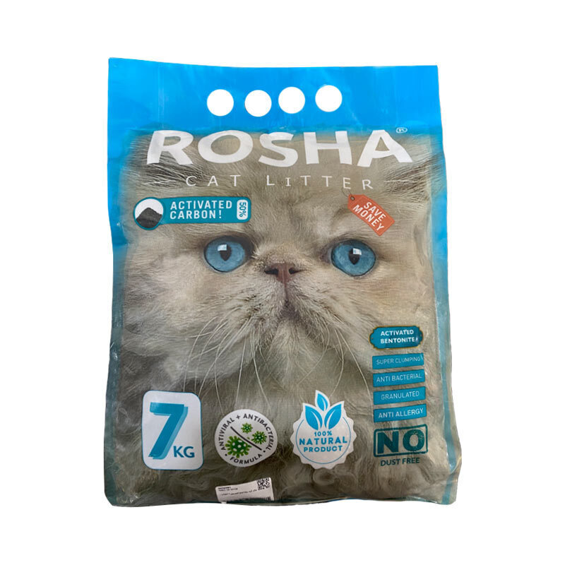 خاک گربه روشا کیسه ایی ۵۰‌ درصد کربن ۷ کیلوگرم