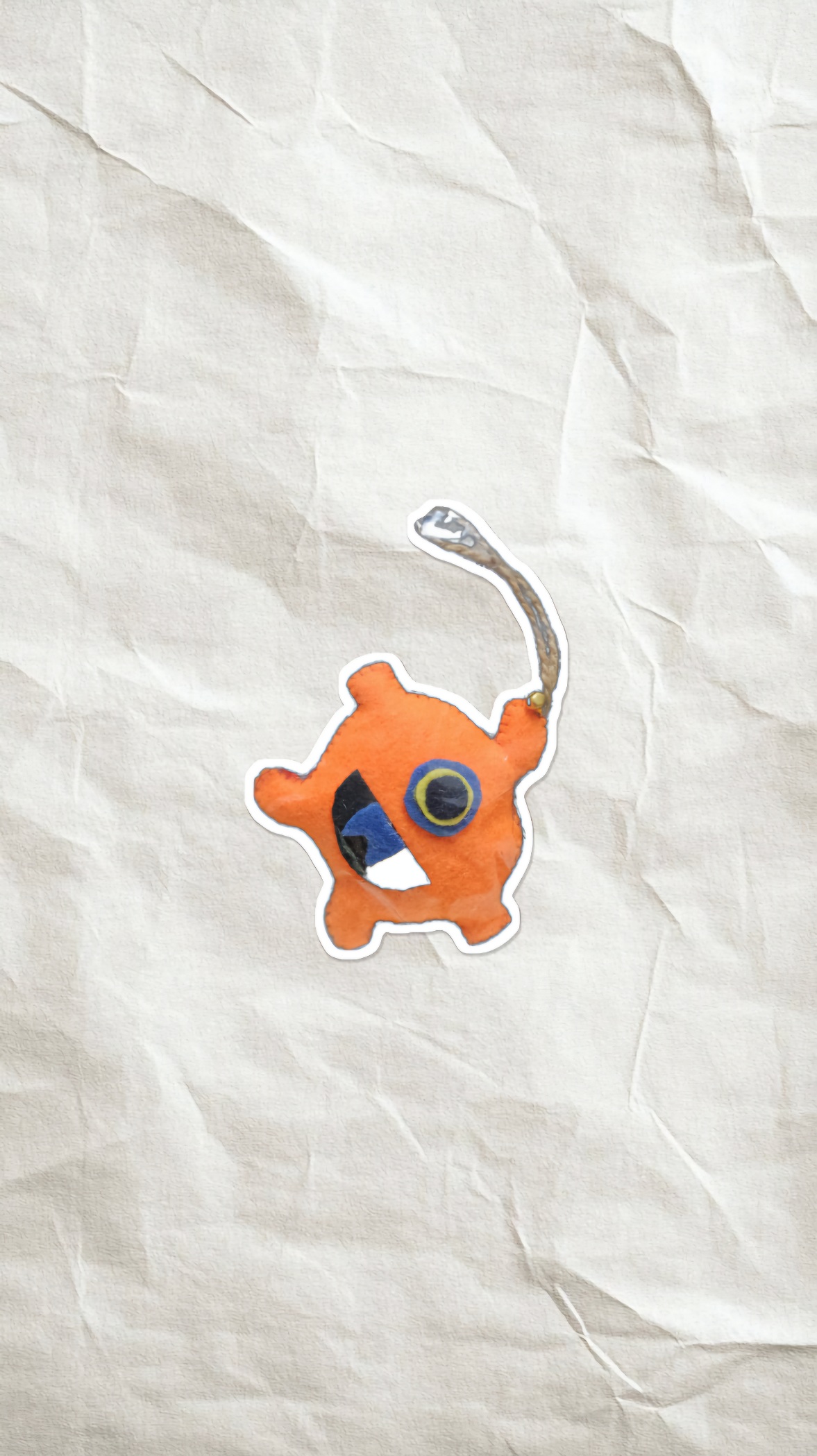 اسباب بازی نمدی بند دار هیولا تک چشم نارنجی