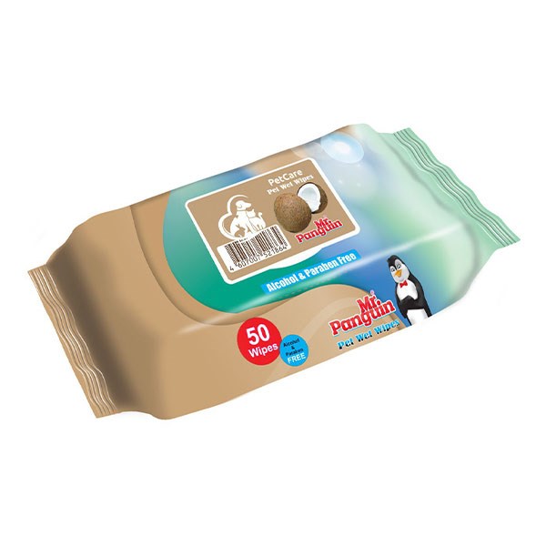 دستمال مرطوب حیوانات مستر پنگوئن با رایحه نارگیل