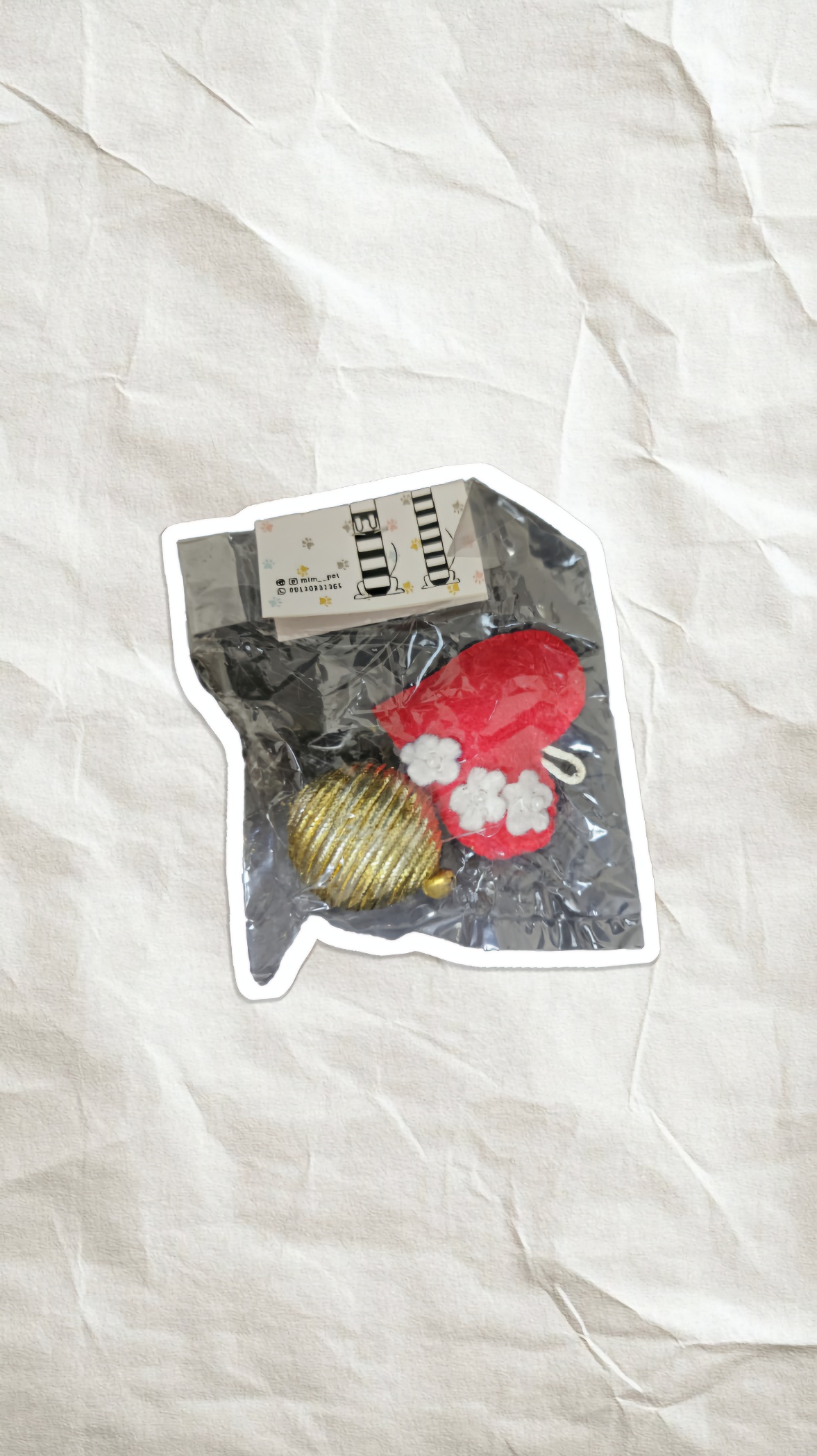 اسباب بازی نمدی پک دو عددی قلب و توپ زنگوله دار